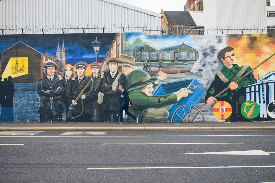 Belfast Black Cab Mural Peace Wall